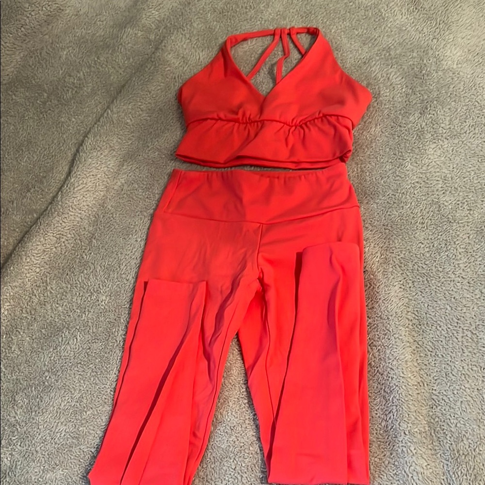 Red Two-Piece Activewear Set